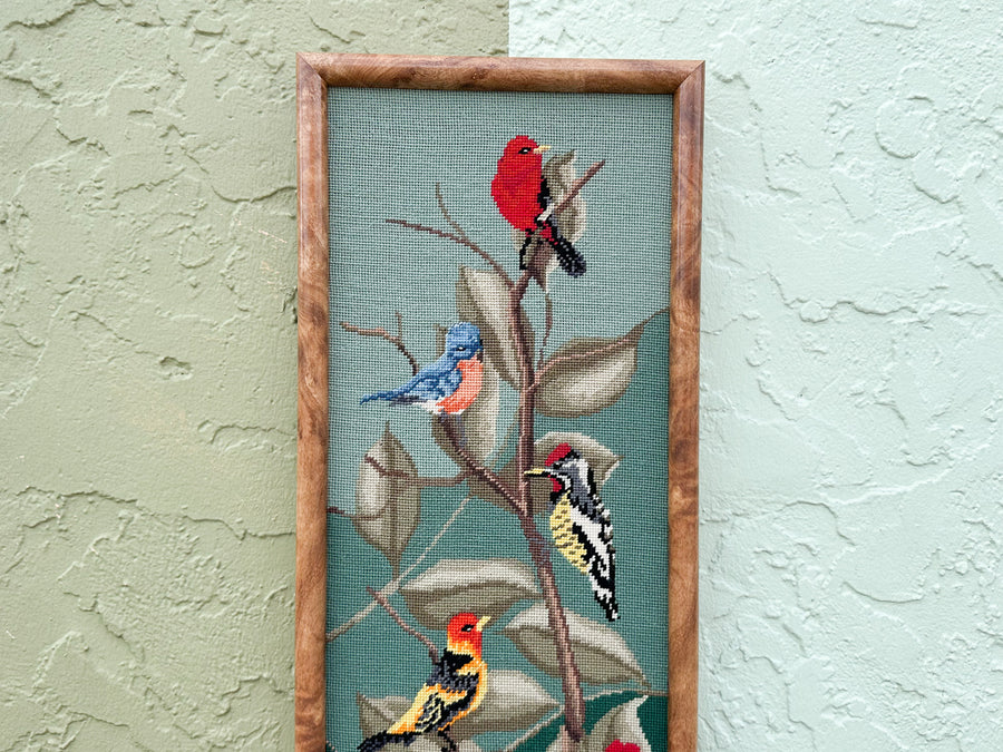 Beautiful Bird Needlepoint Framed Art