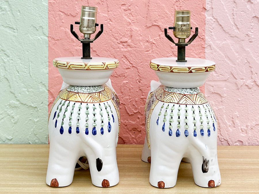 Pair of Adorable Elephant Lamps