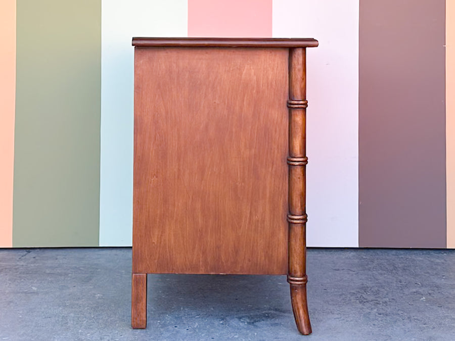 Handsome Faux Bamboo Oversized Nightstand