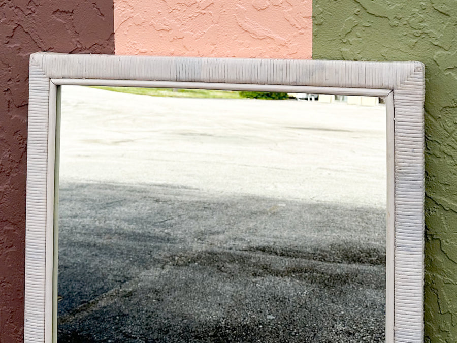 Coastal Rattan Wrapped Mirror