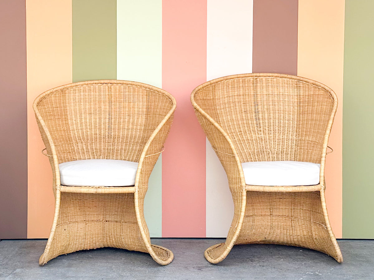 Pair of Wicker Chic Rocking Chairs