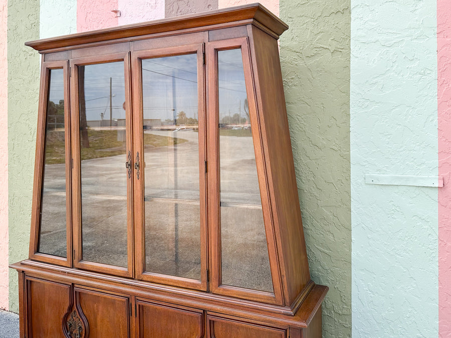 Handsome Wood Pagoda Cabinet