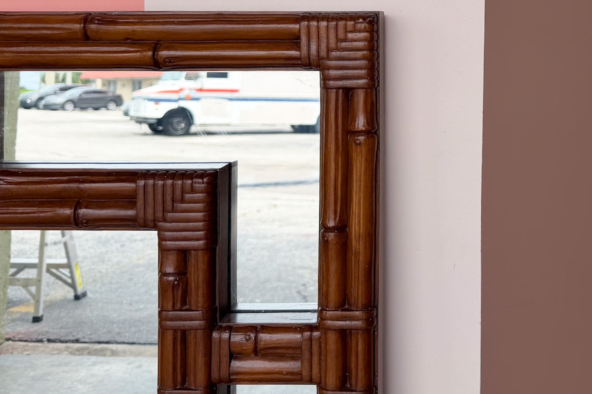 Faux Rattan Mirror