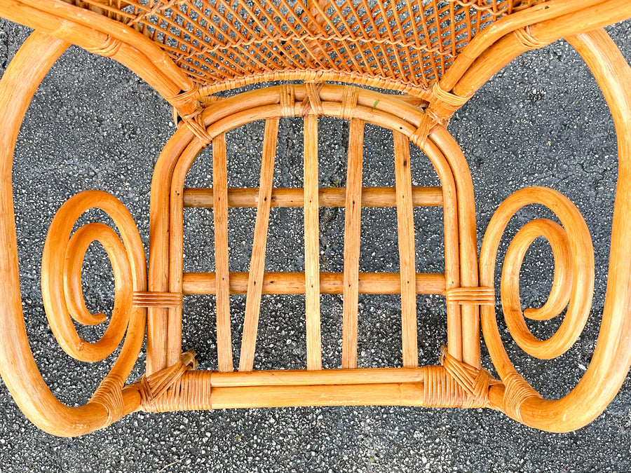 Pair of Rattan Balloon Back Chairs