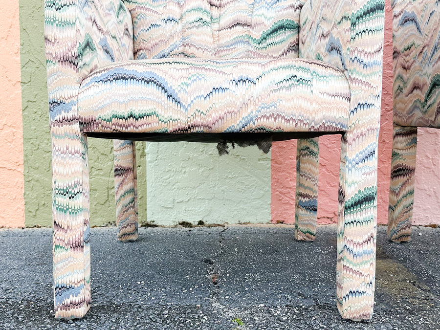 Pair of Art Deco Chic Upholstered Chairs