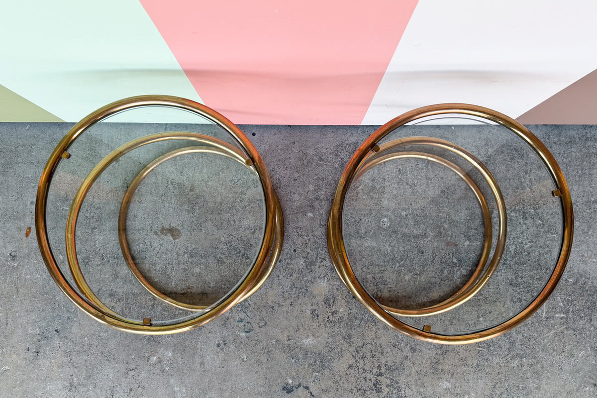 Pair of Brass Spiral Side Tables