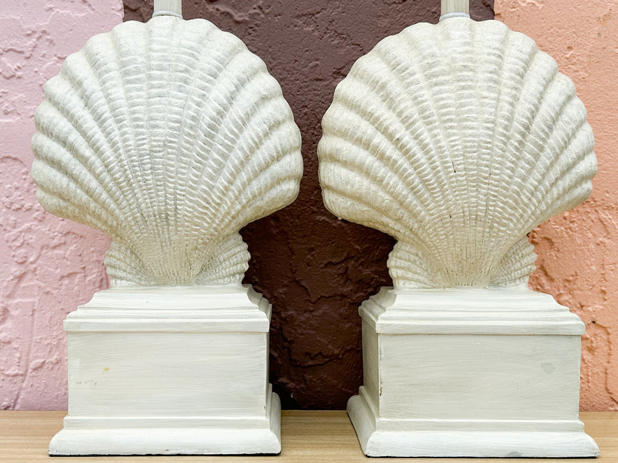 Pair of Coastal Classic Shell Lamps