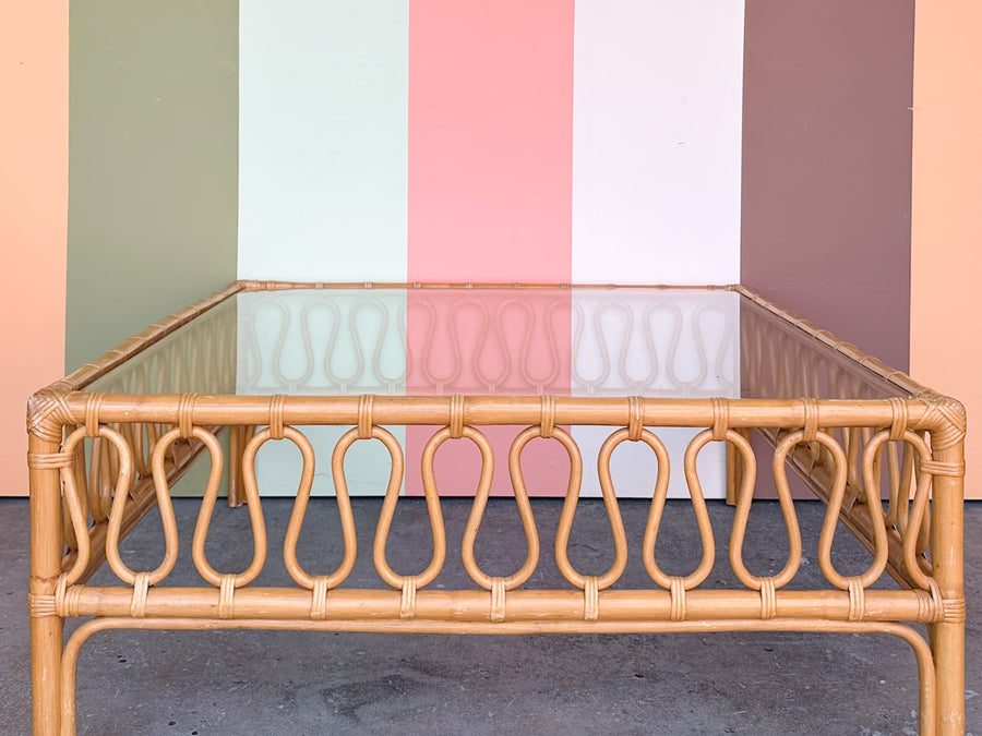 Whimsical Rattan Coffee Table