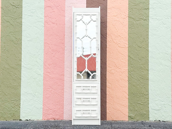 Palm Beach Faux Bamboo Mirrored Cabinet