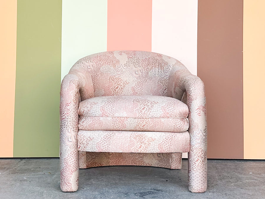So 80s Kagan Style Upholstered Chair