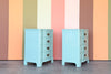 Pair of Draper Style Turquoise Nightstands