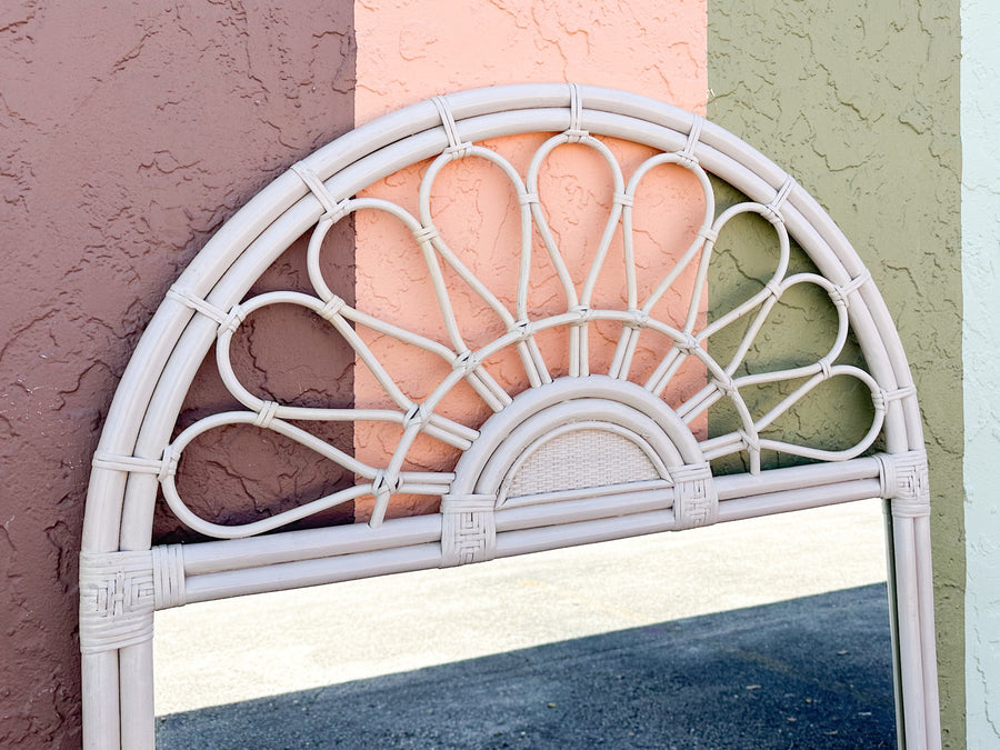 Large Sunburst Rattan Mirror