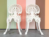 Pair of Aluminum Greek Key Outdoor Chairs