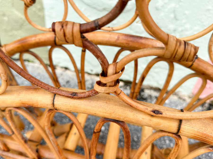 Whimsical Rattan Magazine Rack