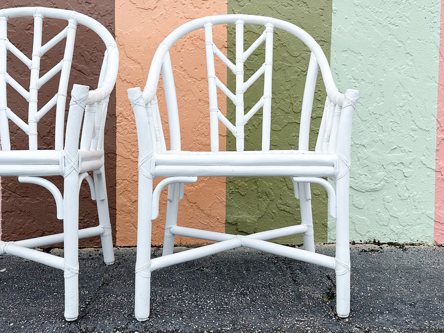 Pair of McGuire Feather Back Chairs