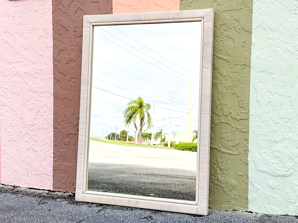 Coastal Rattan Wrapped Mirror