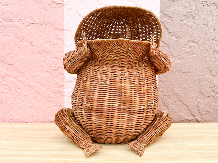 Wicker Frog Planter