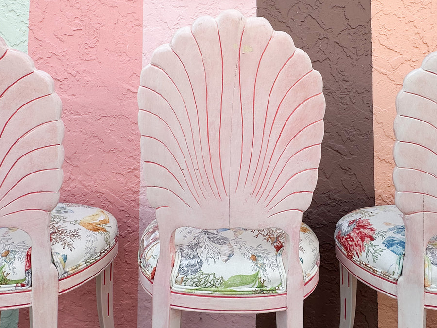Set of Eight Shell Back Dining Chairs