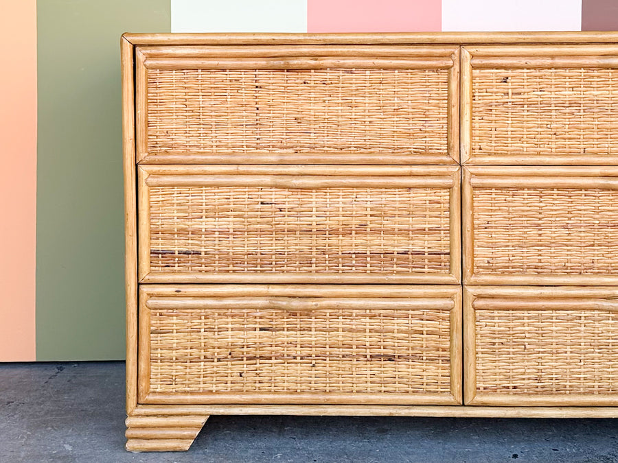 Island Style Rattan Wrapped Dresser