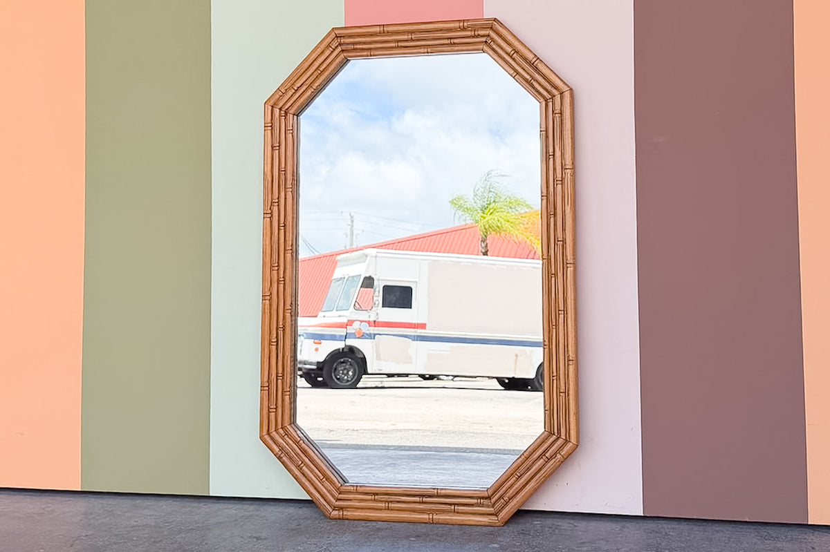 Handsome Faux Bamboo Mirror
