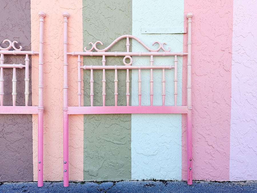 Pair of Pretty Pink Twin Headboards