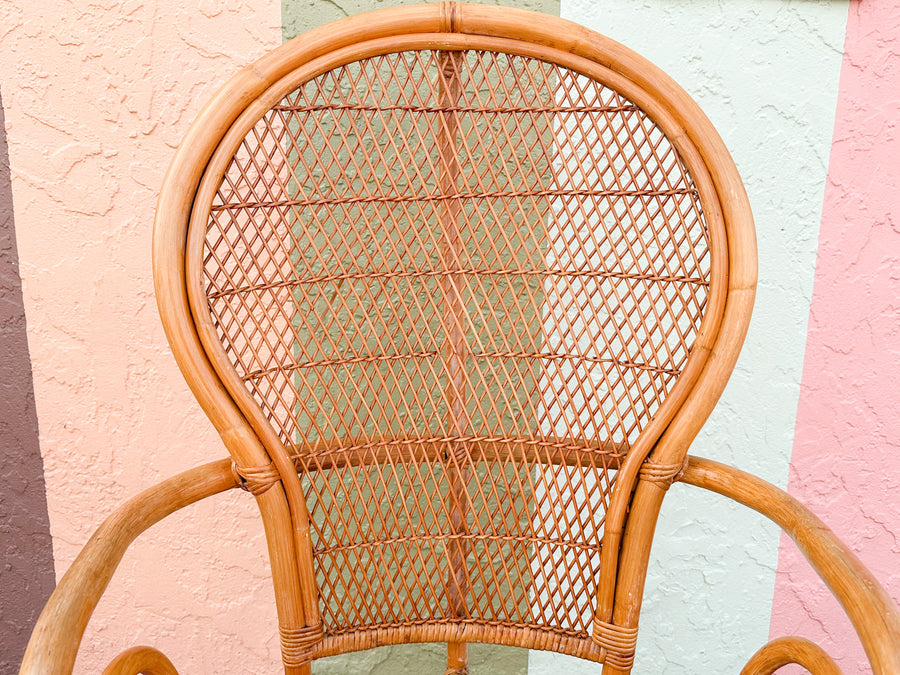 Pair of Rattan Balloon Back Chairs