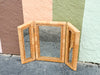 Tri Fold Rattan Mirror