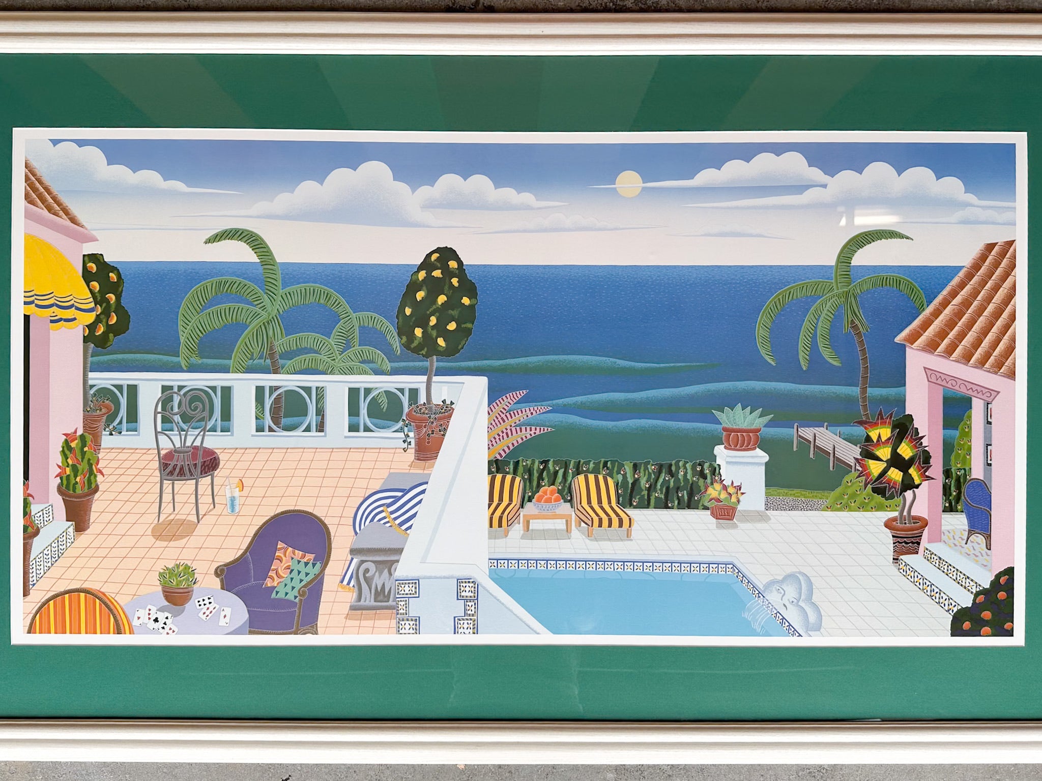 Large Thomas McKnight Gulf Stream Framed Print – Palm Beach Regency