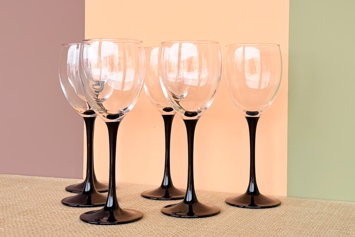 Set of Six Spooky Wine Glasses