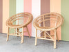 Pair of Coastal Chic Rattan Circle Chairs