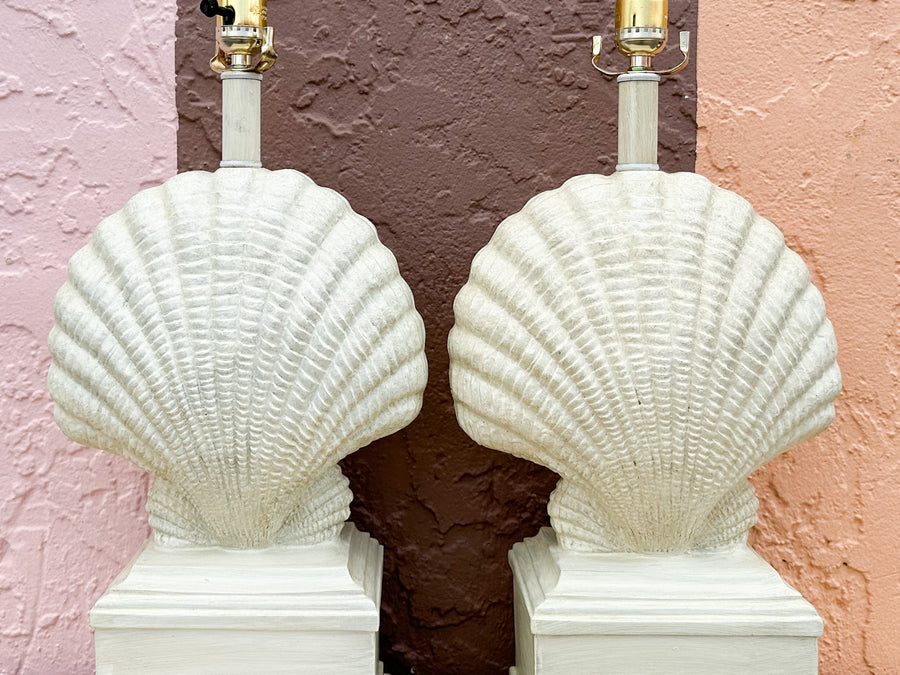 Pair of Coastal Classic Shell Lamps