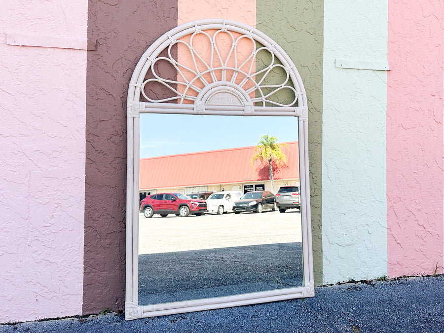 Large Sunburst Rattan Mirror