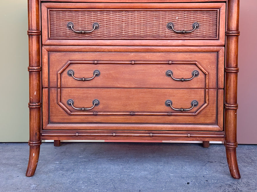 Handsome Faux Bamboo Oversized Nightstand
