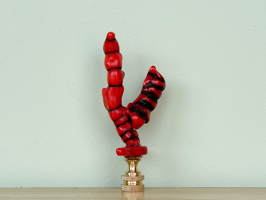 Natural Red Coral Finial