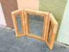 Tri Fold Rattan Mirror