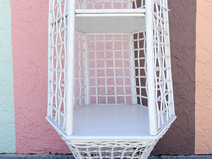 Rattan Lattice Etagere