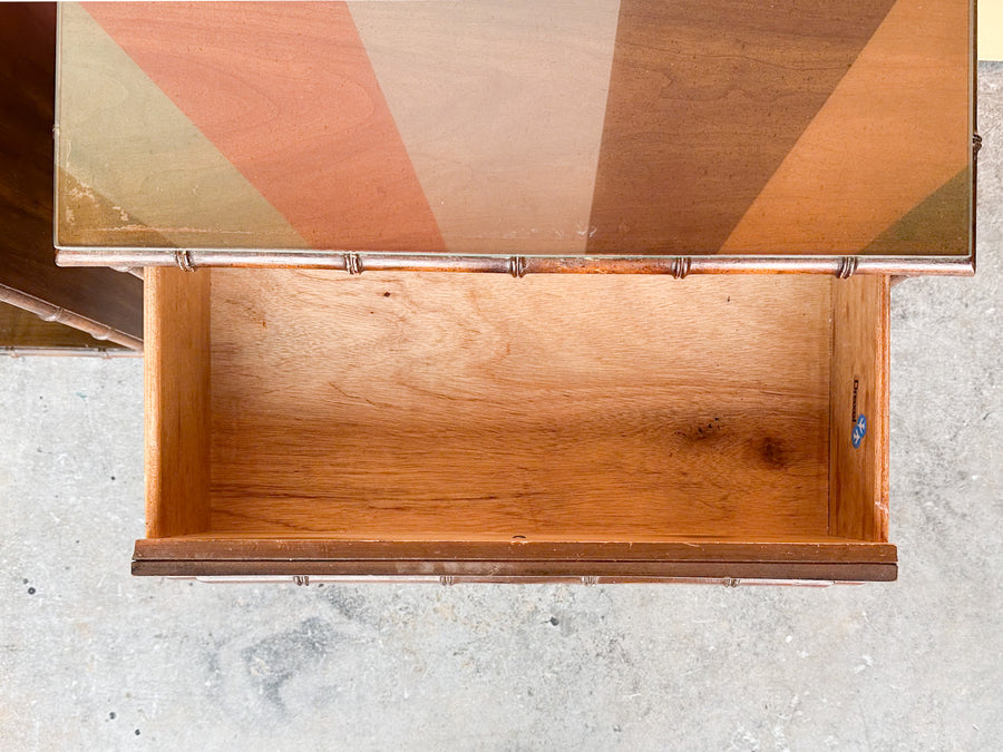 Pair of Handsome Drexel Faux Bamboo Nightstands