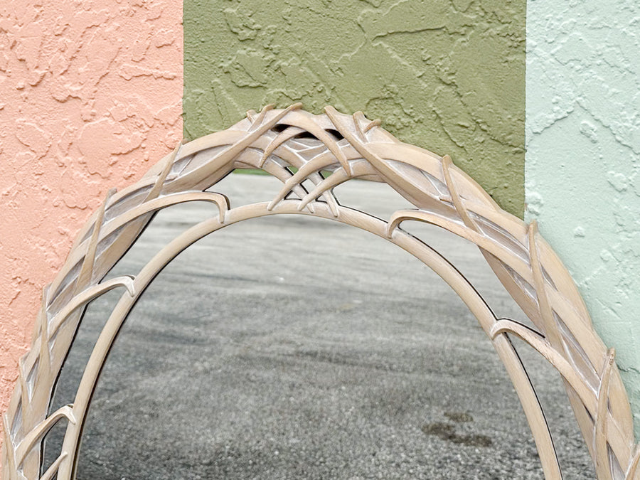 Faux Bamboo Palm Leaf Mirror