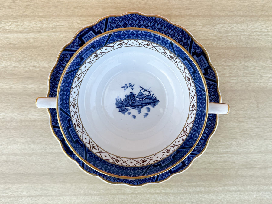Blue and White Pagoda China Set