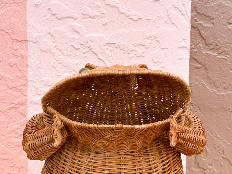 Wicker Frog Planter