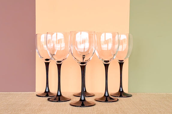 Set of Six Spooky Wine Glasses