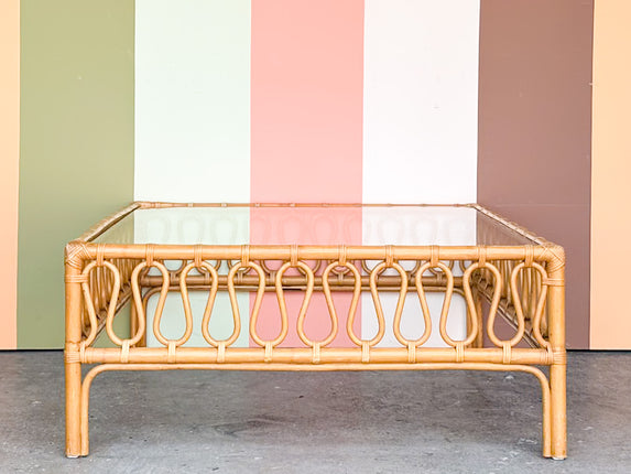 Whimsical Rattan Coffee Table