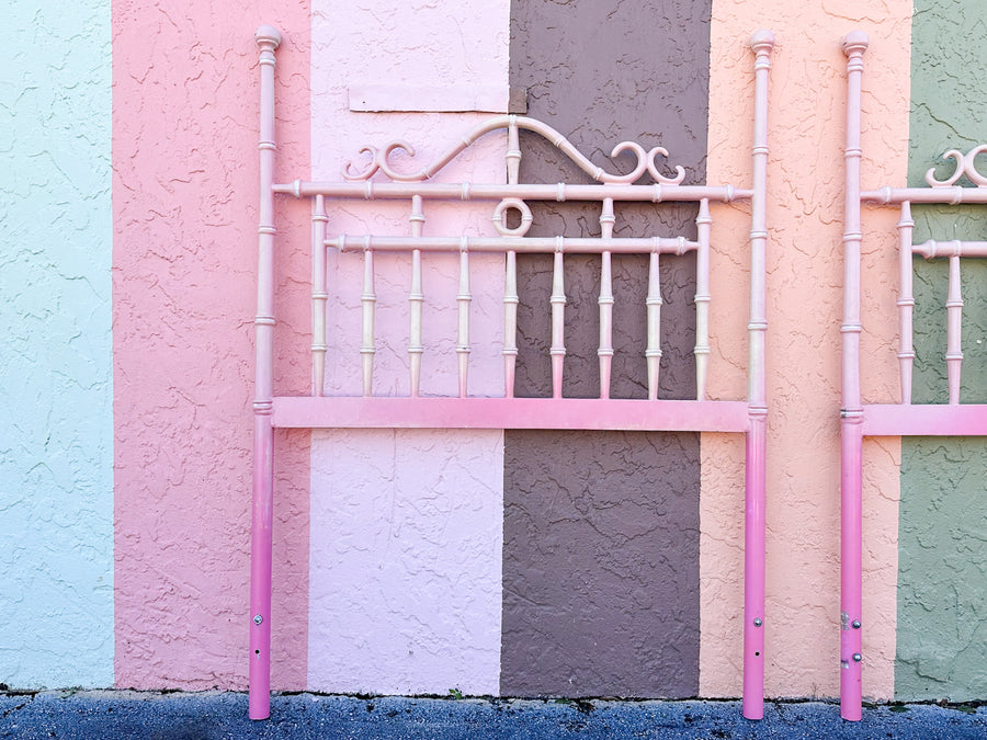 Pair of Pretty Pink Twin Headboards