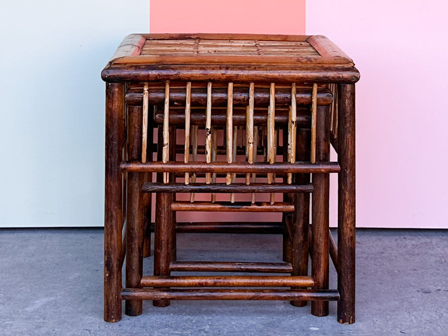 Trio of Bamboo Nesting Tables