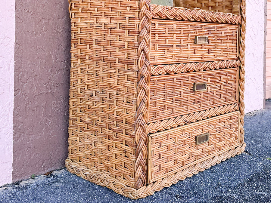 Braided Rattan Etagere
