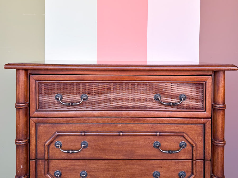 Handsome Faux Bamboo Oversized Nightstand
