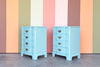 Pair of Draper Style Turquoise Nightstands