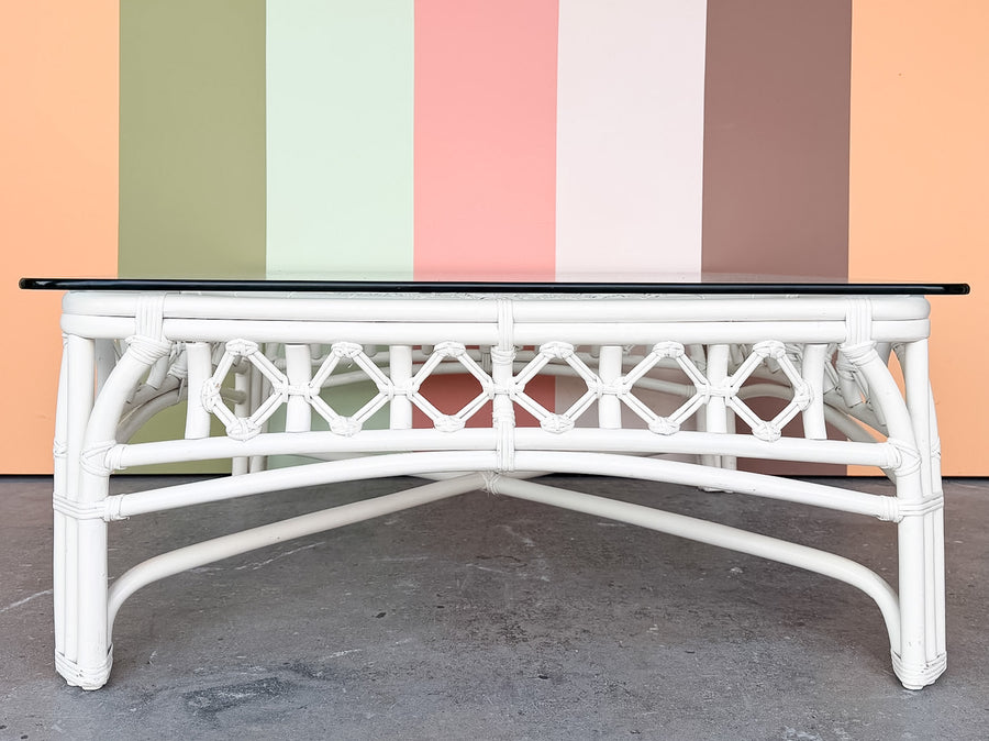Palm Beach Chic Rattan Coffee Table