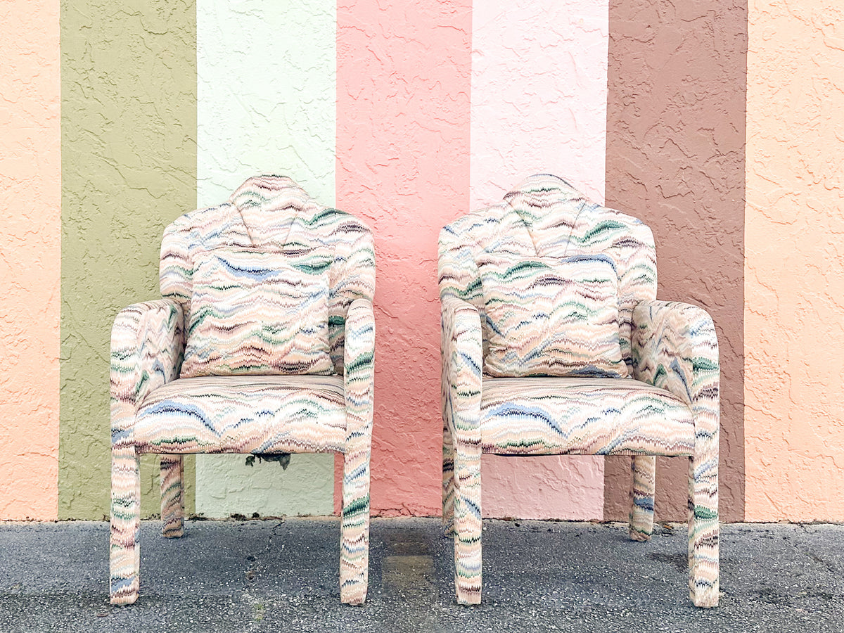 Pair of Art Deco Chic Upholstered Chairs