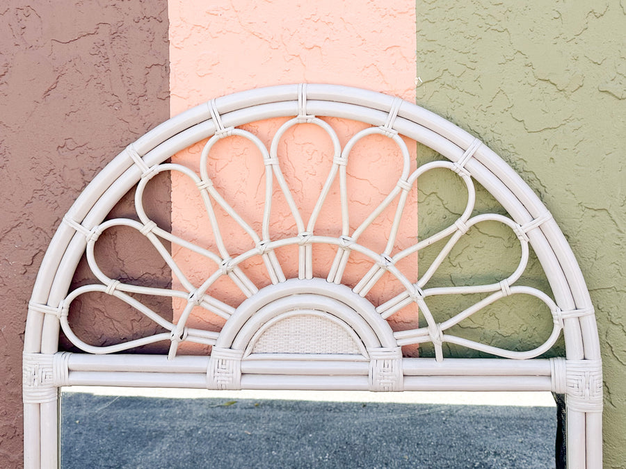 Large Sunburst Rattan Mirror
